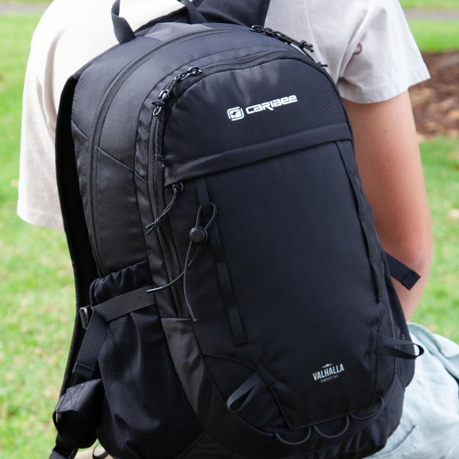 close up of a caribee backpack